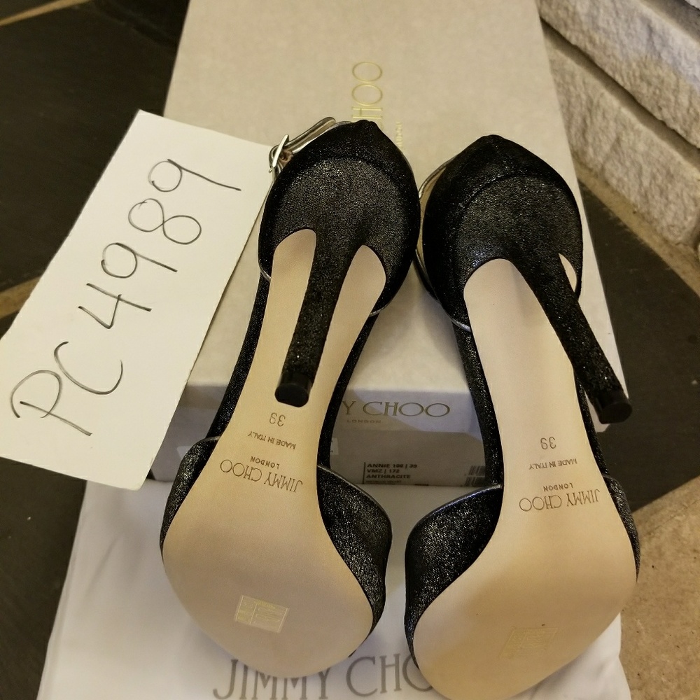 SOLD Jimmy Choo ANNIE VELVET Anthracite heels - Picture 5 of 8